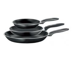 Domestic TOP Selection by Mäser, Serie Hidalgo, Pfannen-Set 3-tlg. 20cm/24cm/28cm, antihaftbeschichtet, mit schwarzer ILAG-BASIC-Beschichtung, in der Farbe Schwarz