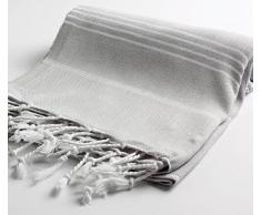 Cacala Türkische Badetücher, Pure-Serie, Baumwolle, Silbergrau, 95 x 175 x 0.5 cm