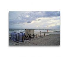 Premium Textil-Leinwand 75 x 50 cm Quer-Format Norderney - Badekultur der Vorväter | Wandbild, HD-Bild auf Keilrahmen, Fertigbild auf hochwertigem Vlies, Leinwanddruck von Philipp Weber