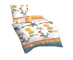 biberna 0007227/535/001/001 Kinder & Jugend Biber Bettwäsche, circa 80 x 80 + 135 x 200 cm und 80 x 80 cm, nach Öko-Tex Standard 100, gelb