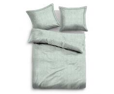 TOM TAILOR 0049853 Linon Bettwäsche Garnitur mit Kopfkissenbezug (Baumwolle) 1x 155x200 cm + 1x 80x80 cm, minz
