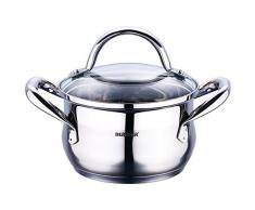 Bergner Gourmet - Simmertöpfe edelstahl mit deckel 24x13.5 cm 5.6l induktionsgeeignet