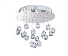 WOFI LED Glam Deckenleuchte, Metall, Acryl, chrom