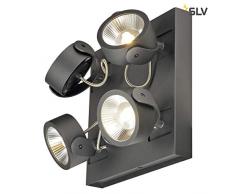 SLV KALU Wand-und Deckenleuchte, Aluminium, schwarz