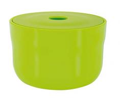 Spirella Kosmetikorganizer Cocco mit Individuell Verstellbaren Fächern Aufbewahrungsbox für Make up und Schmuck 15x9cm mit Deckel Grün