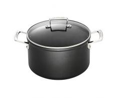 Le Creuset Aluminium-Antihaft Fleischtopf mit Glasdeckel, Ø 20 cm, PFOA-frei, Für alle Herdarten inkl. Induktion geeignet, Anthrazit/Silber