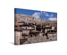 Premium Textil-Leinwand 45 x 30 cm Quer-Format Das Dorf Manang im Annapurna-Gebiet | Wandbild, HD-Bild auf Keilrahmen, Fertigbild auf hochwertigem Vlies, Leinwanddruck von Gerald Pohl