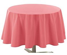 Douceur d Intérieur Essentiel Tischdecke, rund, Polyester, Koralle, 180 x 180 cm