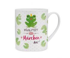 GRUSS & CO Die Geschenkewelt 46216 große XL Frosch-Königin und Spruch, mit Geschenk-Banderole, Porzellan, 60 cl Tasse
