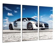 Wandbild - Audi R8 Sportwagen, 97 x 62 cm, Holzdruck - XXL Format - Kunstdruck, ref.26363