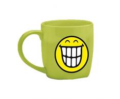 zak! Tee-Tasse Smiley-Zähne 350ml in grün, Porzellan, 8.5 x 12.5 x 10 cm