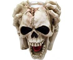 Nemesis Now Teelichthalter mit Kopfschmerzen, 16,5 cm, elfenbeinfarben