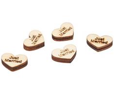Ginger Ray Vintage Affäre Just Married Herz aus Holz rustikal Tisch Konfetti Scatter, braun