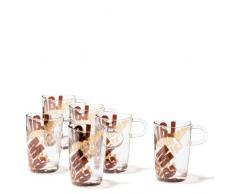 Leonardo Tassen Loop, Latte-Macchiato Glas in 3 Farben, spülmaschinengeeignet, 365-ml Füllvolumen, 6-teilig, 089344