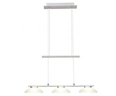 Brilliant Trend LED Pendelleuchte Balken 3 flg 79cm höhenverstellbar eisen/weiß Glas 1620 Lumen, LED integriert