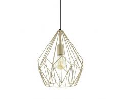 EGLO Pendellampe Carlton, 1 flammige Vintage Pendelleuchte, Retro Hängelampe aus Stahl, Farbe: Orangegold, Fassung: E27