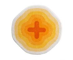 Grund KARIM RASHID Exklusiver Designer Badteppich 100% Polyacryl, ultra soft, rutschfest, ÖKO-TEX-zertifiziert, 5 Jahre Garantie, KARIM 03, Badematte 90 cm rund, gelb