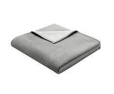 Biederlack Wohn- und Kuscheldecke, 60 % Baumwolle, Samtband-Einfassung, 150 x 200 cm, Grau, Exquisite Cotton, 628565