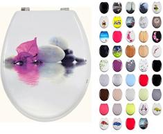 MSV WC Sitz Toilettendeckel MDF HolzkernBorneo Scharniere aus Edelstahl - hochwertige und stabile Qualität