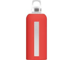 Sigg 8649.20 Trinkflasche mit Silikonhülle, Glas, Klar, 7.3 x 7.3 x 22.1 cm