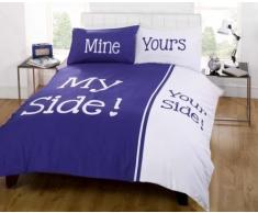 Rapport My Side Your Side Double Bettbezug und Zwei Kissenbezüge Bett Set Bettwäsche Leinen, Marineblau