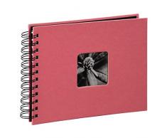 Hama Fotoalbum Fine Art, 50 schwarze Seiten (25 Blatt), Spiralalbum 24 x 17 cm, mit Ausschnitt fÃ¼r Bildeinschub, flamingo-rot/-rosa