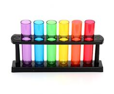 CKB LTD - Bar Amigos - Neon Kunststoff Reagenzglasaufnahme Shooters Gläser mit Stand - Lila, Blau, Grün, Gelb,