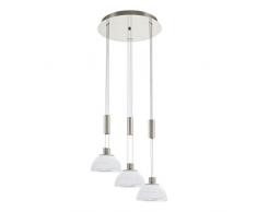 EGLO Hängeleuchte, Glas, Integriert, Nickel-matt/Weiß, 42 x 42 x 110 cm