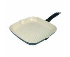 KUHN RIKON 31305 Pfanne Ceramic Induction Bratpfanne Grillpfanne viereckig 28 x 28 cm keramische Beschichtung induktionsgeeignet bis auf 450 Grad erhitzbar ideal für Fleischgerichte