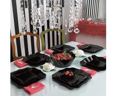 Dajar Tafelservice Hartglasgeschirr Tafelset Essservice Authentic Black 19 TLG. LUMINARC Arcopal Geschirr Schwarze Teller, Glas