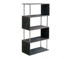 Rebecca Mobili Standregal für Wohnzimmer, Bücherregal aus Holz, 4 Ablagen, Dunkelbraun, für Aufbewahrung, Modern, Ordnung in Wohnzimmer Schlafzimmer – Maße: 126 x 66 x 33 (HxLxB) – Art. RE4494