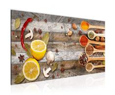 Bilder Küche Gewürze Wandbild 100 x 40 cm Vlies - Leinwand Bild XXL Format Wandbilder Wohnzimmer Wohnung Deko Kunstdrucke Braun 1 Teilig - MADE IN GERMANY - Fertig zum Aufhängen 019612a