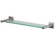 Spirella Wand-Glasablage NYO Badezimmerablage Ablage Wandablage für das Badezimmer aus Glas und Edelstahl 40cm - zum kleben und Bohren