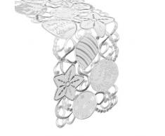 Eurofirany CHO/ILONA/ŚW Tischdecke Weihnachten Weihnachtstischdecke Weiß Tischtuch Weihnachtstischdeko 20x160 cm Tischläufer Christmas Sterne Weihnachtskugeln Deko Tischdekoration, Polyester