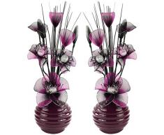 Passende Paar Pflaume Künstliche Blumen Mit Pflaume Vase, Dekor, Wohnaccessoires & Deko Geeignet für Bad, Schlafzimmer Oder Küche Fenster / Regal, 32cm