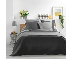 Douceur dIntérieur Tagesdecke für Doppelbett, gesteppt, 60 x 60 cm, Anthrazit, 220 x 240 cm, anthrazit, 220 x 240 cm