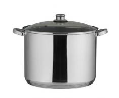 axentia Universaltopf in Silber, Topf mit Glasdeckel und Drahtgriffen, Kochtopf aus rostfreiem und pflegeleichtem Edelstahl, verkapselter Aluminiumboden 17 Liter Volumen