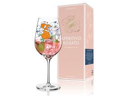 RITZENHOFF Aperitivo Rosato Aperitifglas von Hyazinth Pakulla, aus Kristallglas, 600 ml, mit trendigen Dekoren