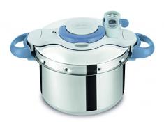 Lagostina clipsominut Perfect Schnellkochtopf mit Timer, 6 l, Edelstahl, Stahl und Blau