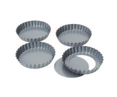 Bakers Pride Backformen mit Hebeboden, für Mini-Quiches / Tartelettes, mit Antihaftbeschichtung, 12 cm, 4 Stück