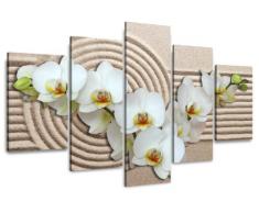 Visario Leinwandbilder 5510 Bild auf Leinwand 160 cm Spa fertig gerahmte 5-teilig