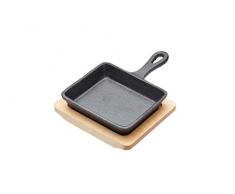 Master Class Bratpfanne 12.5cm mit Brett, Schwarz/Beige, 18 x 12,5 x 2,5 cm