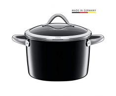 Silit Vitaliano Nero Kochtopf hoch 24cm, Glasdeckel, Fleischtopf 6,2l, Silargan Funktionskeramik, Topf Induktion, Auslaufmodell, schwarz