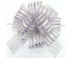 Eleganza 15 mm x 25 m Geschenkband aus Organza mit Satin-Einfassung, Silber 24