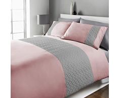 Brentfords Pinsonic Bettwäsche-Set, Blush Pink Grau, Einzelbett