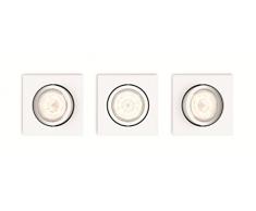 Philips myLiving LED Warmglow Einbauspot Shellbark, 3-flammig, eckig, weiß
