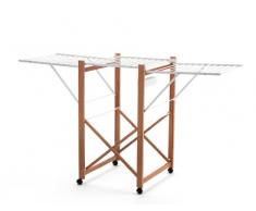 ARREDAMENTI ITALIA Wäscheständer AIRONE, Holz - Klappbar - Ausziehbar 21 mt Leine - Farbe: Kirsche Holz AR-It il Cuore del Legno