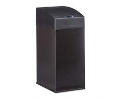 Relaxdays, schwarz Sensor Mülleimer, Automatikdeckel, Inneneimer mit Griff, hygienisch, 7 L, Stahl, HBT: 35 x 15 x 20 cm, Standard