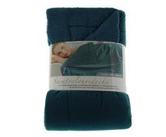 Amago Wohndecke, Samt Velours Optik, 150 x 200 cm, Petrol, 40068-54-150200