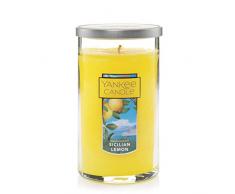 YANKEE CANDLE Duftkerze in großem Glas Sizilianische Zitrone Medium Pillar F4edc3